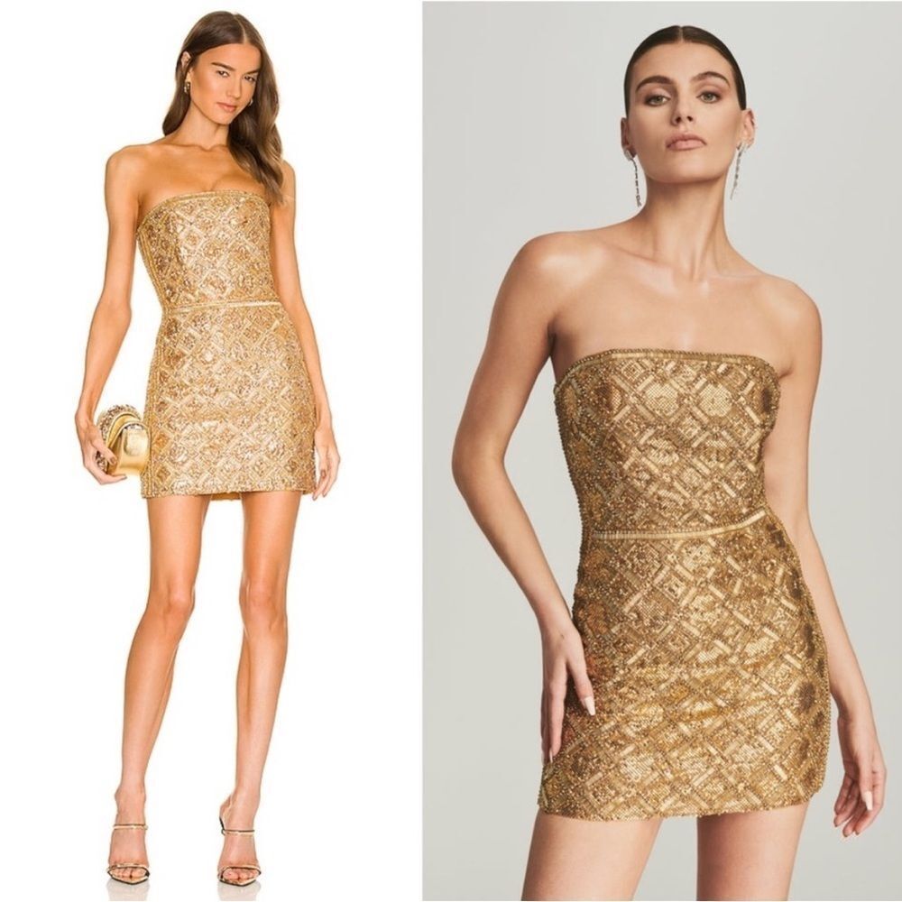 Retrofete Heather Dress in Gold Chainmail size Large NWT